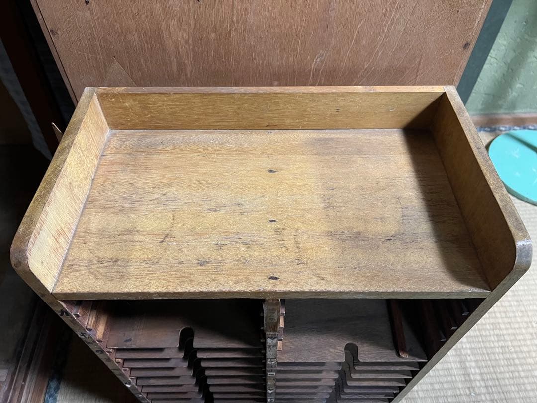 【O-1584】カルテ棚 書類棚 病院 診療所 昭和レトロ アンティーク 古道具