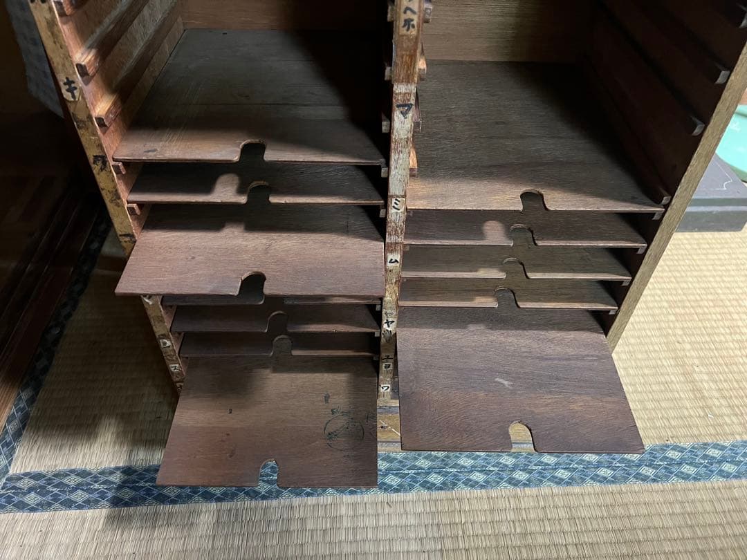 【O-1584】カルテ棚 書類棚 病院 診療所 昭和レトロ アンティーク 古道具