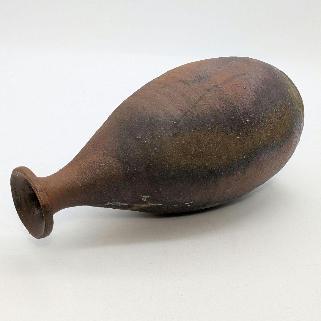 岡山県重要無形文化財 藤原建 備前焼 一輪花入 共箱共布 花瓶 花器 花生 置物