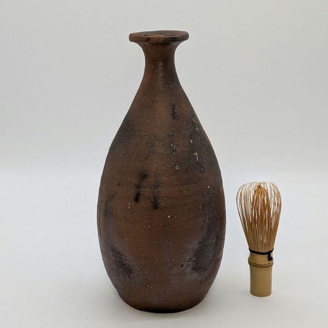 岡山県重要無形文化財 藤原建 備前焼 一輪花入 共箱共布 花瓶 花器 花生 置物