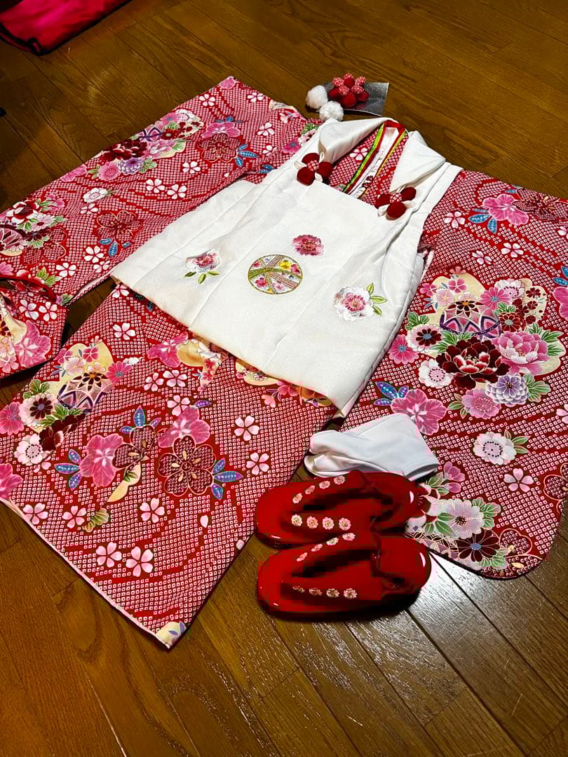 (中古品)七五三 着物 3歳 女の子 被布セット ひな祭り 販売 購入