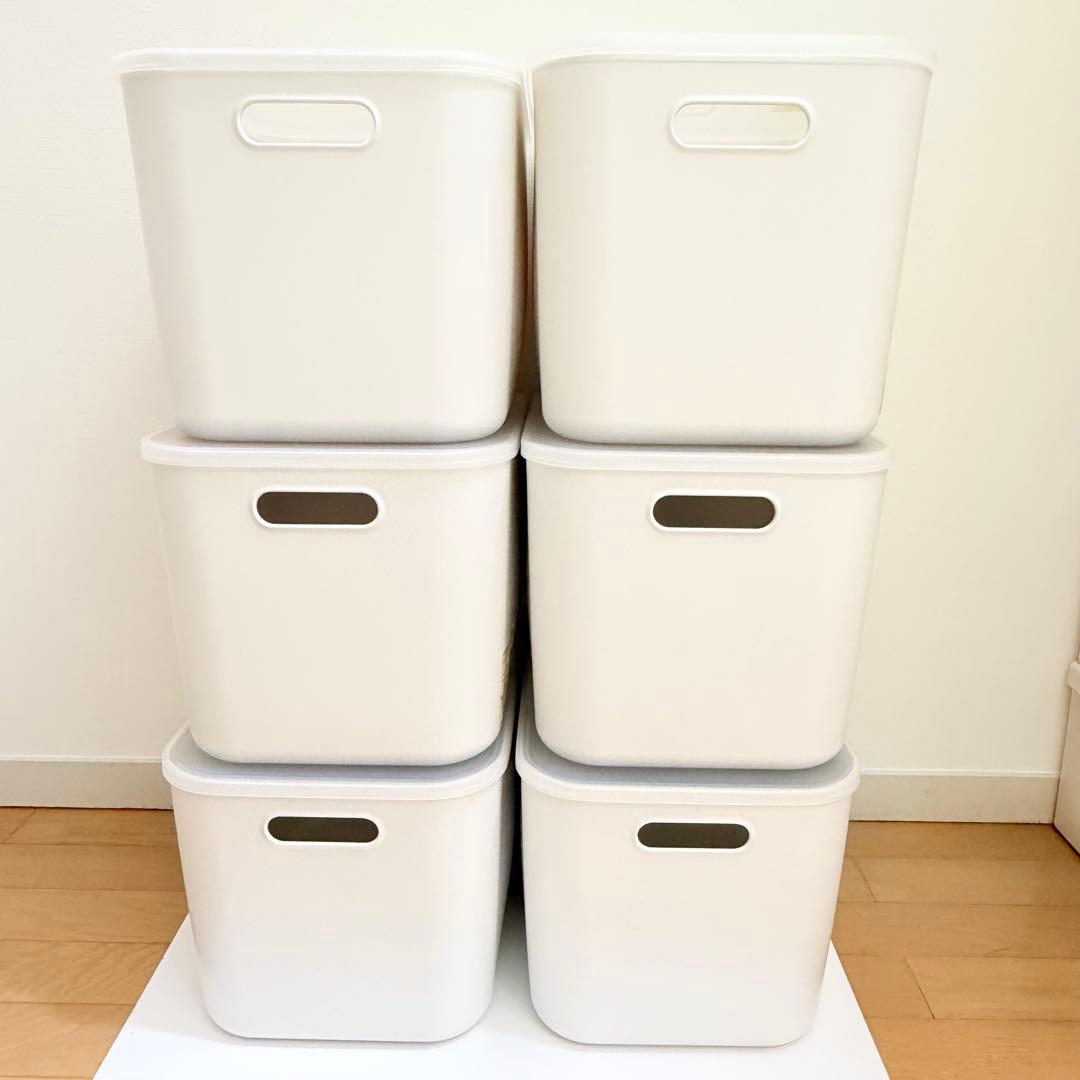 しろぬこ無印良品　やわらかポリエチレン　ケース　Ｌ　大　10個セット蓋付き