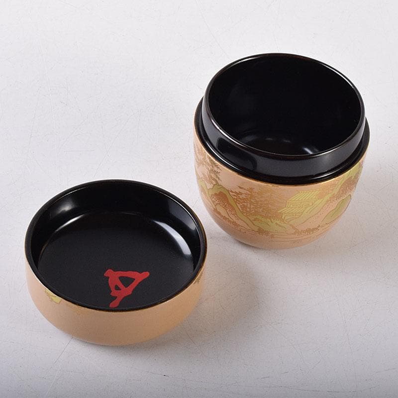 2216 中村宗哲作白漆　山水蒔絵　中棗　共布　鵬雲斎極め箱　MR8145