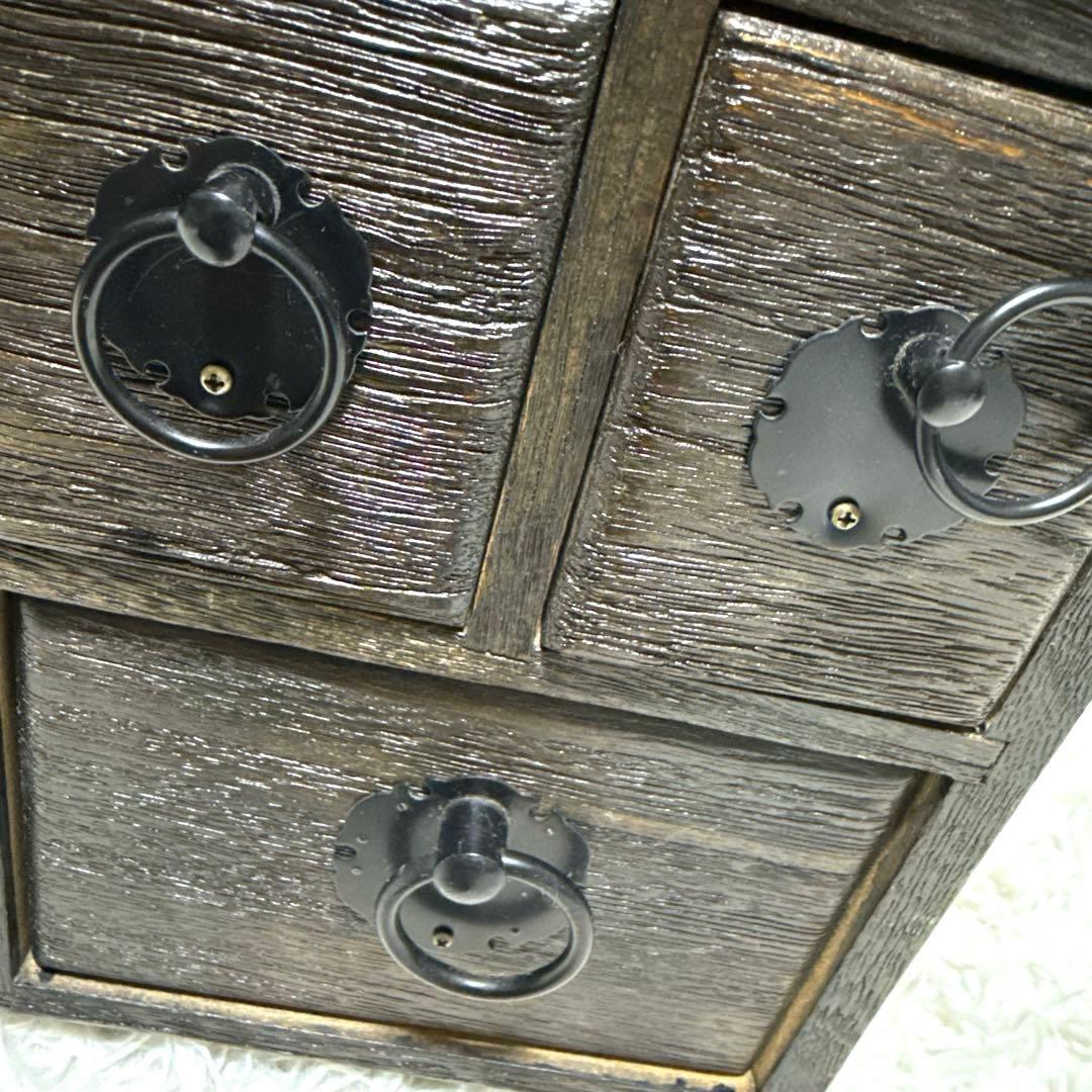 薬箪笥 薬草棚 小物入れ 収納ボックス 古道具 引き出し棚　昭和レトロ