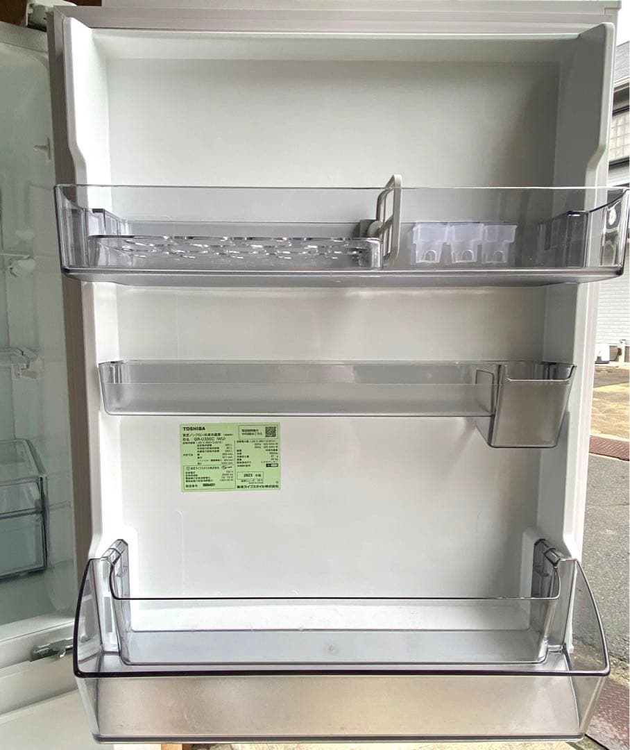 東芝　ノンフロン冷凍冷蔵庫　GR-U33SC (WU) 2023年製　326L