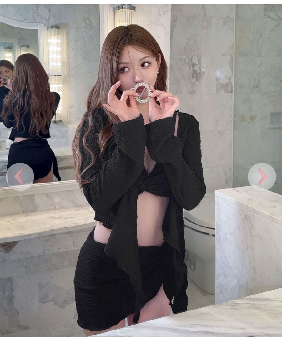 rady パレオデザインビキニ　ボレロ　水着　セットアップ　黒