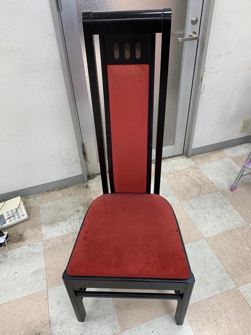 MORISHIGE 赤 スエード ハイバックチェア
