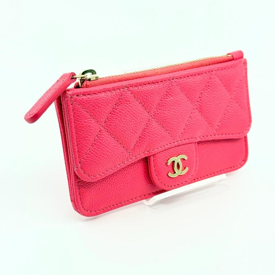 美品　CHANEL シャネル　マトラッセ　フラグメントケース　キャビアスキン