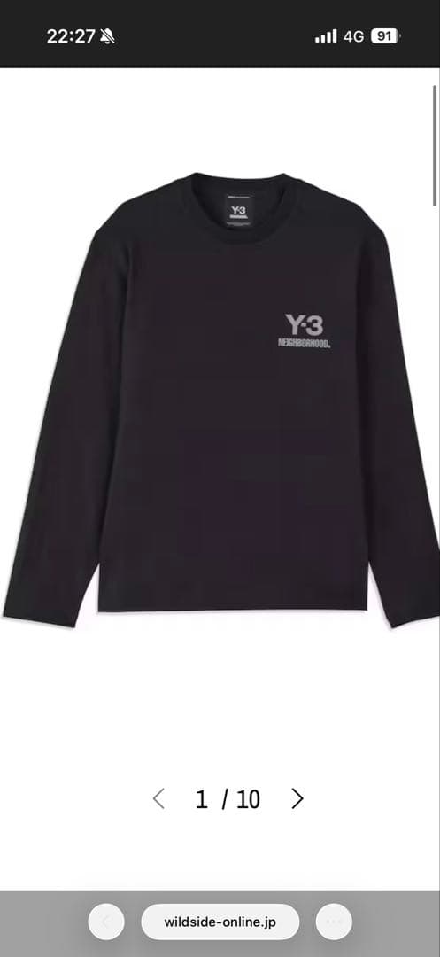 Y-3 NEIGHBORHOOD. ロングスリーブTシャツ XS ブラック