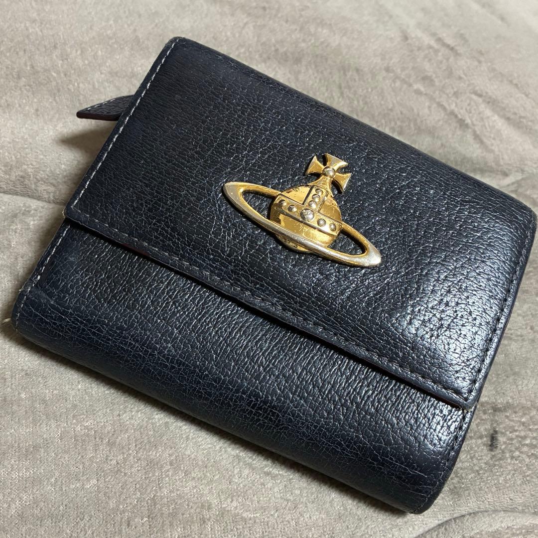 【VivienneWestwood】ヴィヴィアンウエストウッド三つ折り財布・黒