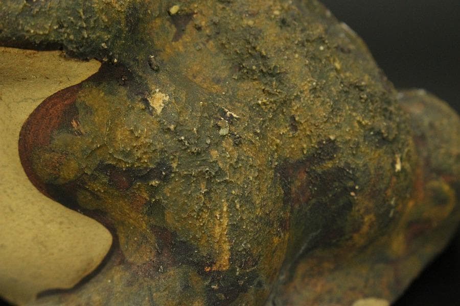 古い 陶製 蝦蟇 二件(ZE478)