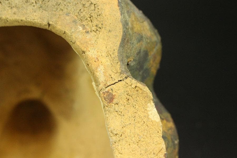 古い 陶製 蝦蟇 二件(ZE478)