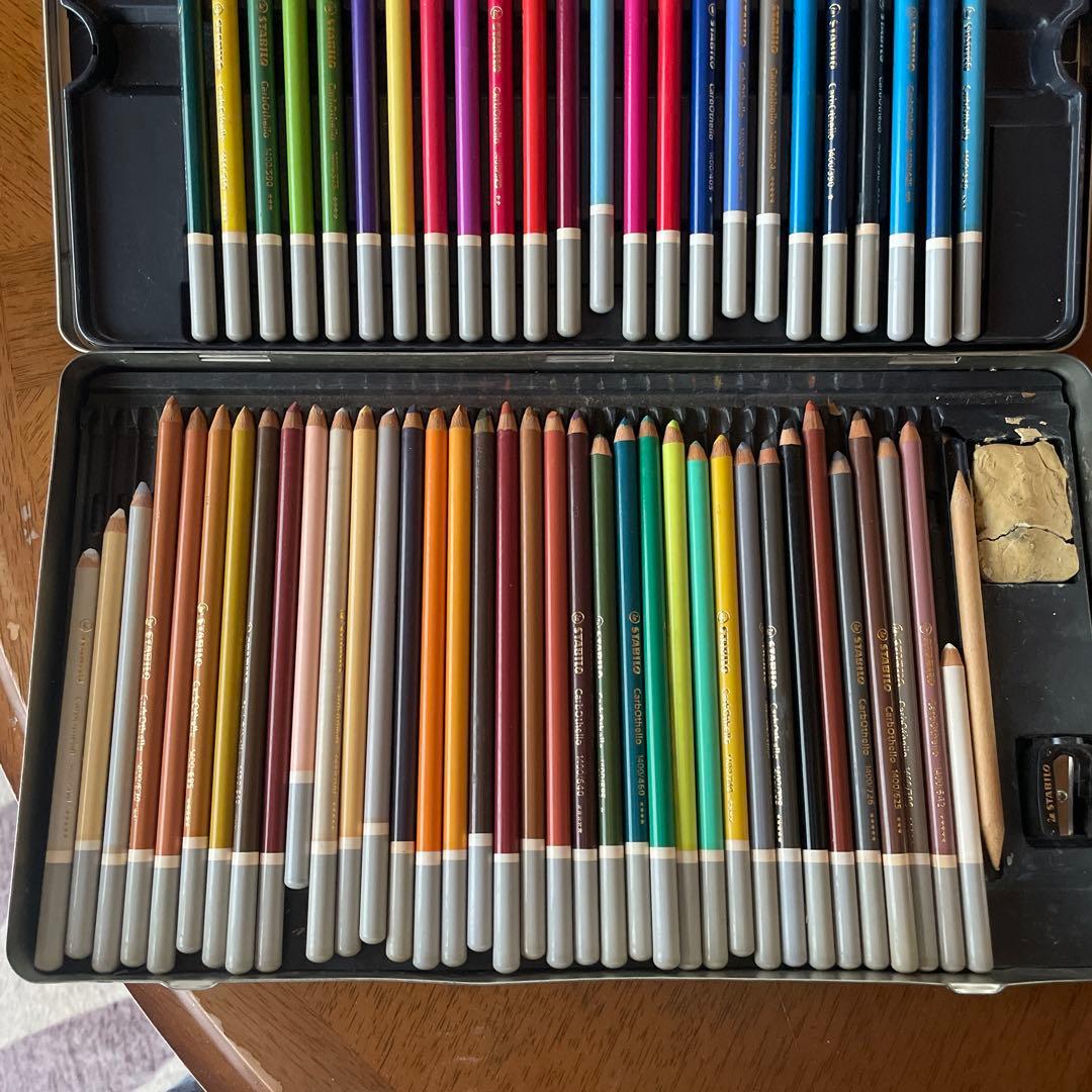 STABILO 水彩色鉛筆 60色セットとgondolaパステル