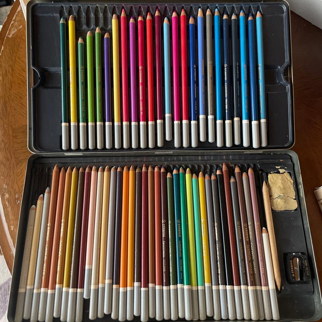 STABILO 水彩色鉛筆 60色セットとgondolaパステル