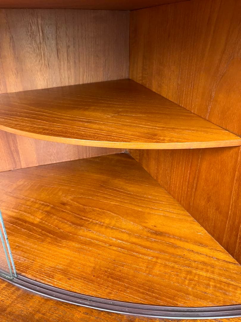 昭和レトロ ミッドセンチュリー 木製コーナーラック 飾り棚 サイドボード