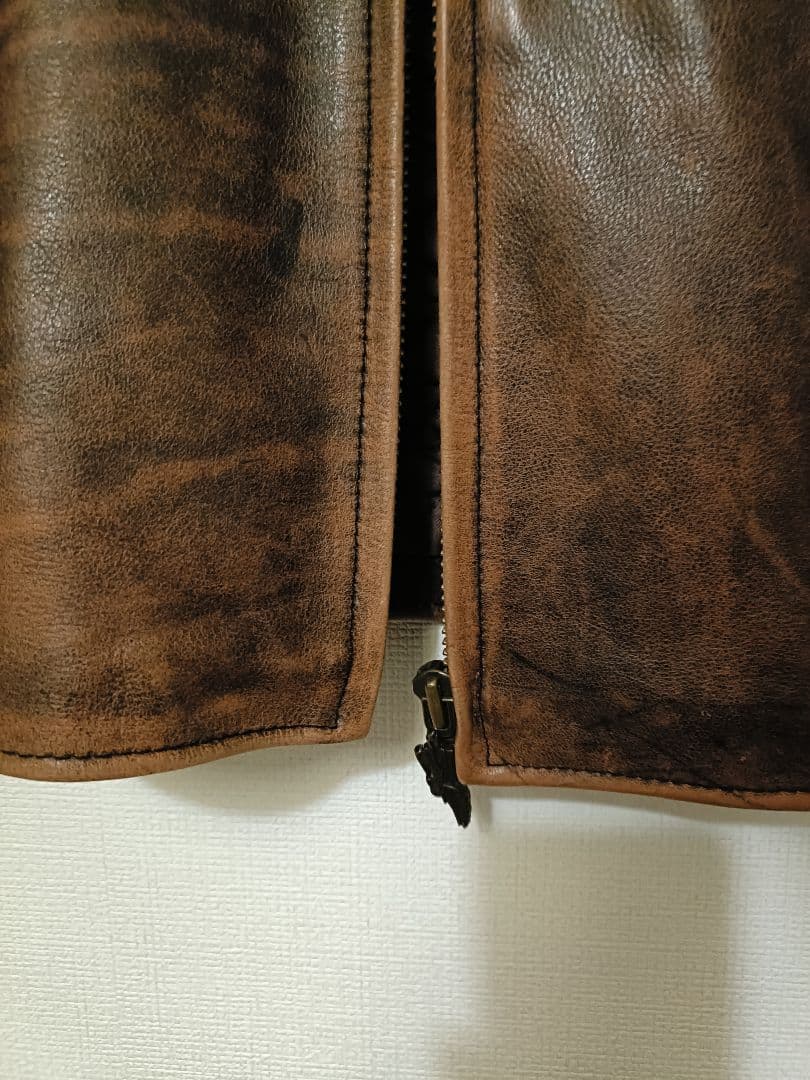 HARLEY-DAVIDSON ブラウンレザージャケット S ライダースアメカジ