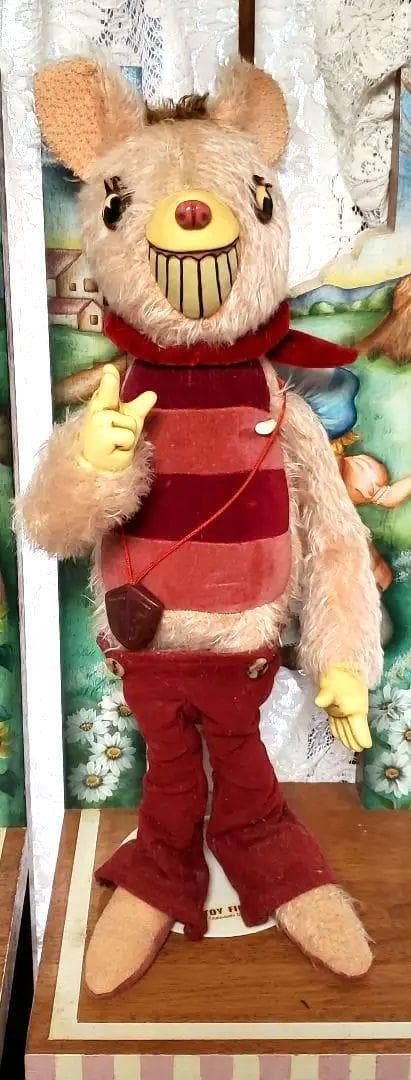 2001年制作?大塚勝俊作家ハンドメイド1点ものファニーなピンクの足長テディベア