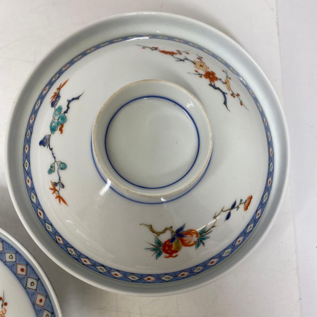 十二代　酒井田柿右衛門 蓋付丼2客　共箱　タエニ　東さ7-0607①