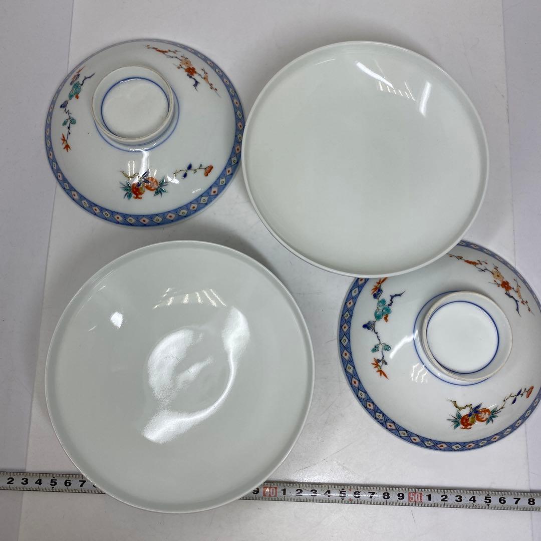 十二代　酒井田柿右衛門 蓋付丼2客　共箱　タエニ　東さ7-0607①