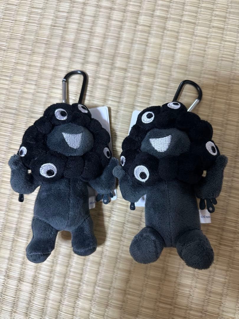 黒ミャクミャク ぬいぐるみ　2体セット　カラビナ付き　大阪万博