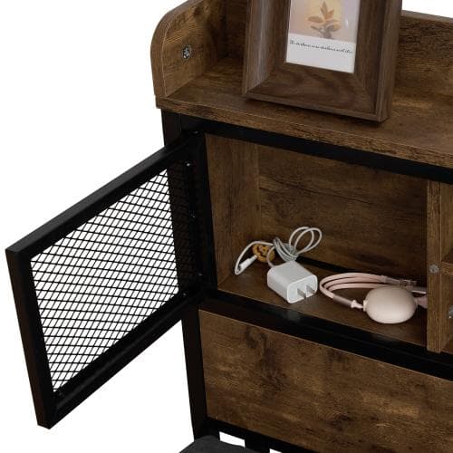 S ベッド コンセント 宮付き 収納  ヴィンテージ風 アイアンベッド