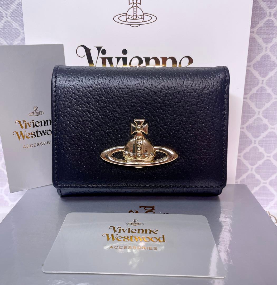 【最新☆新品】ヴィヴィアン・ウエストウッド　三つ折り財布 黒