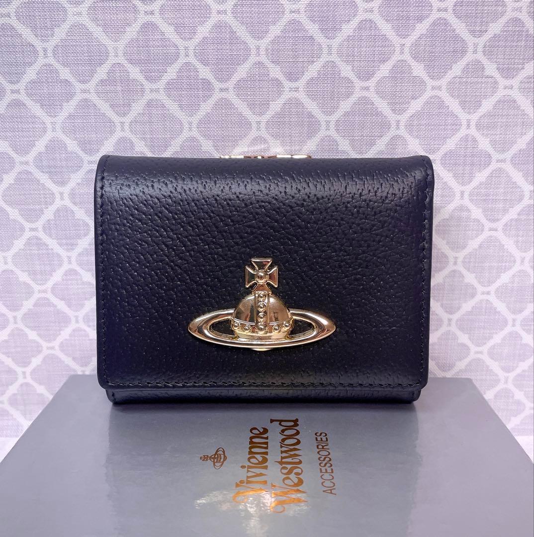 【最新☆新品】ヴィヴィアン・ウエストウッド　三つ折り財布 黒