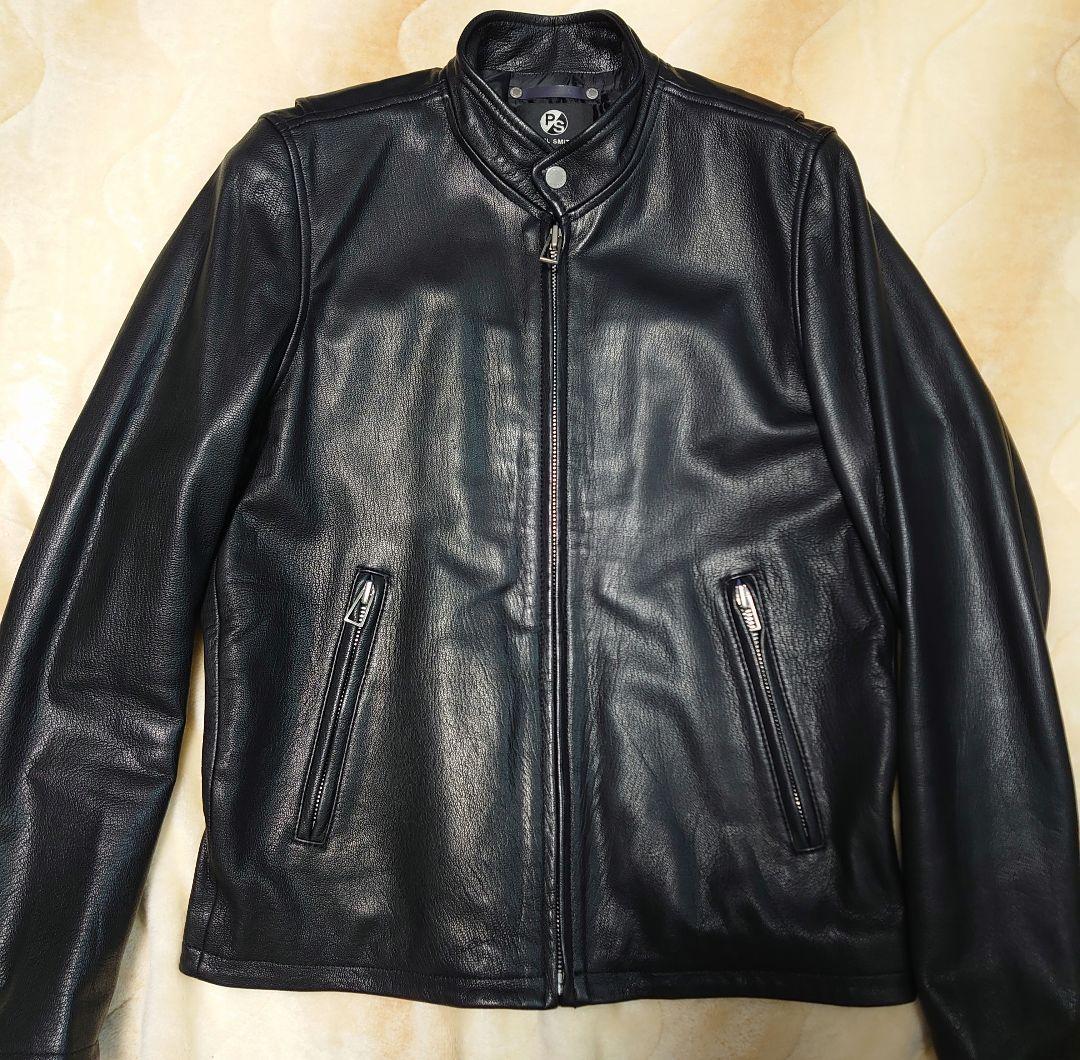 高級！名作！ポールスミス　レザーライダースジャケット　ブルゾン