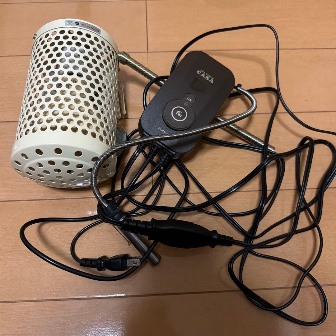 マルカン保温球100w・サーモセット(ほぼ新品)