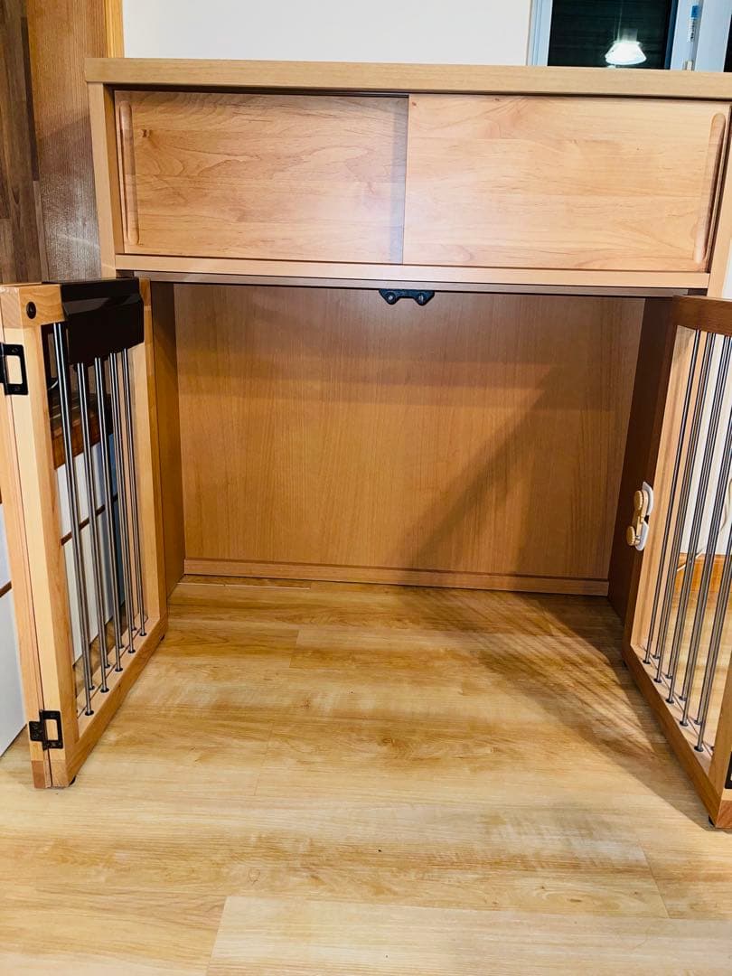 収納付き犬用サークル ナチュラルウッド