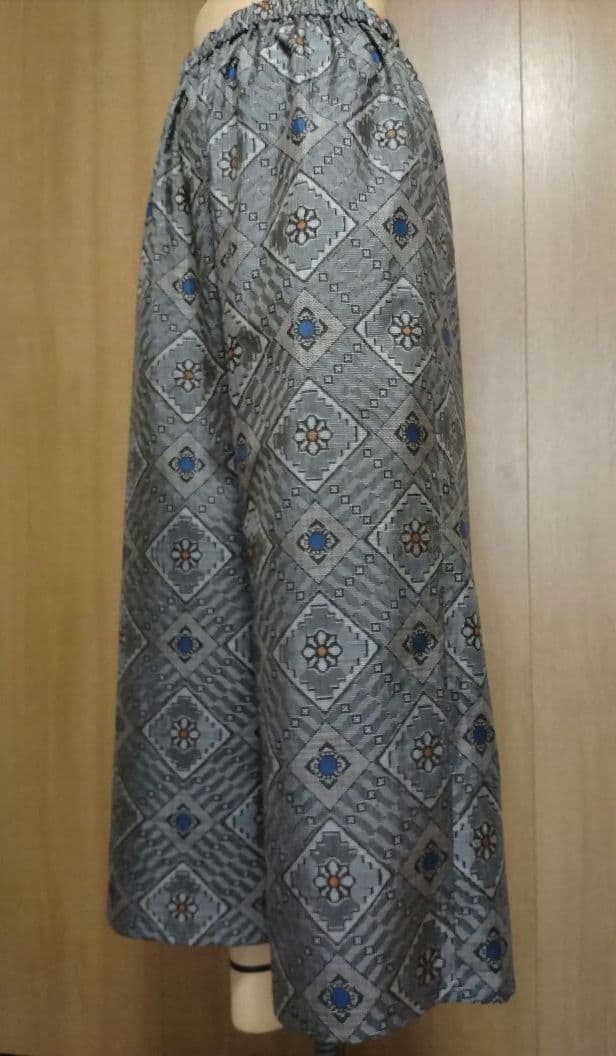 大島紬リメイクワイドパンツ ベスト セットアップ 龍郷