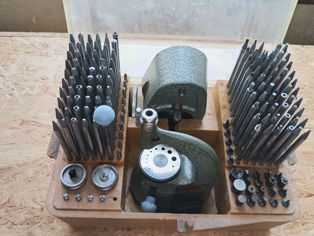 GEM ポンス台 たがねセット 時計工具　時計修理 木箱付き　時計