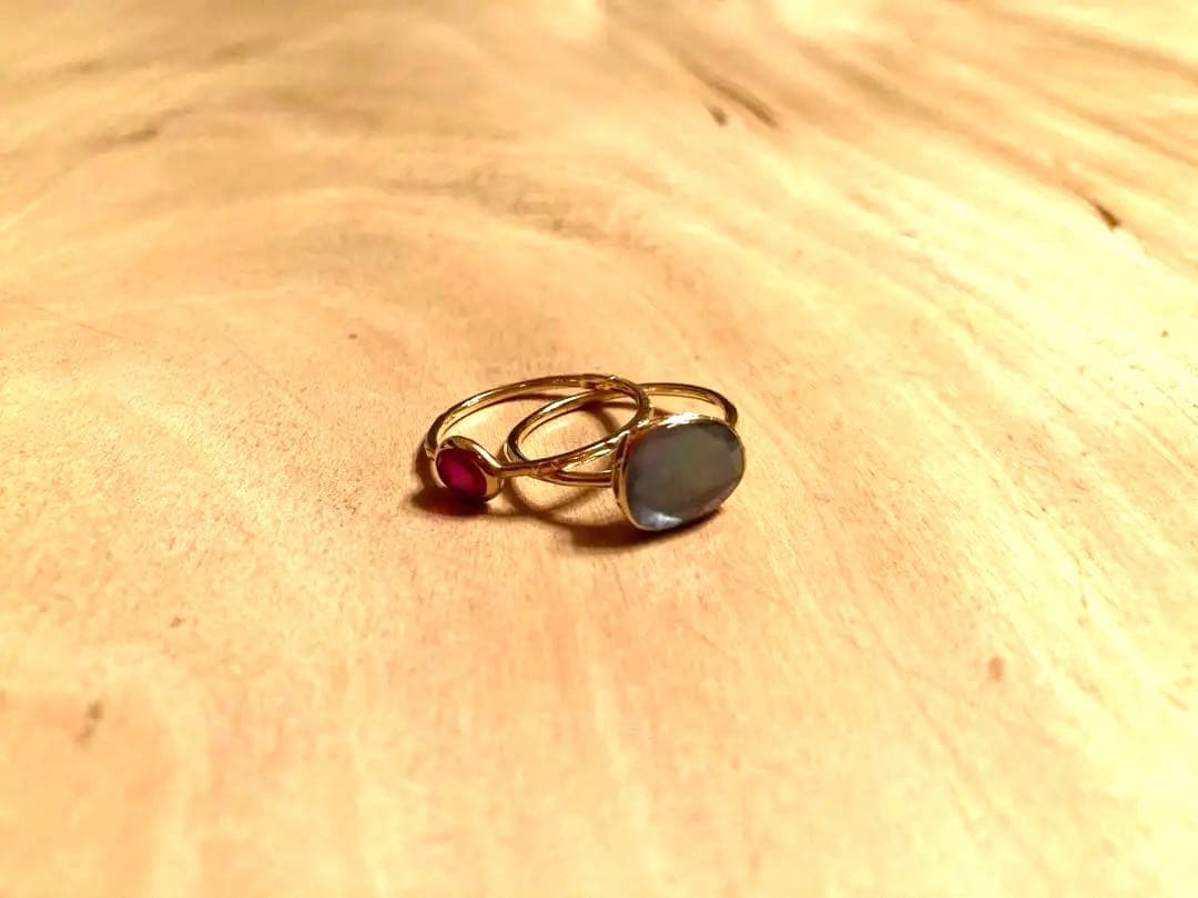 agete K10リング 2本セット