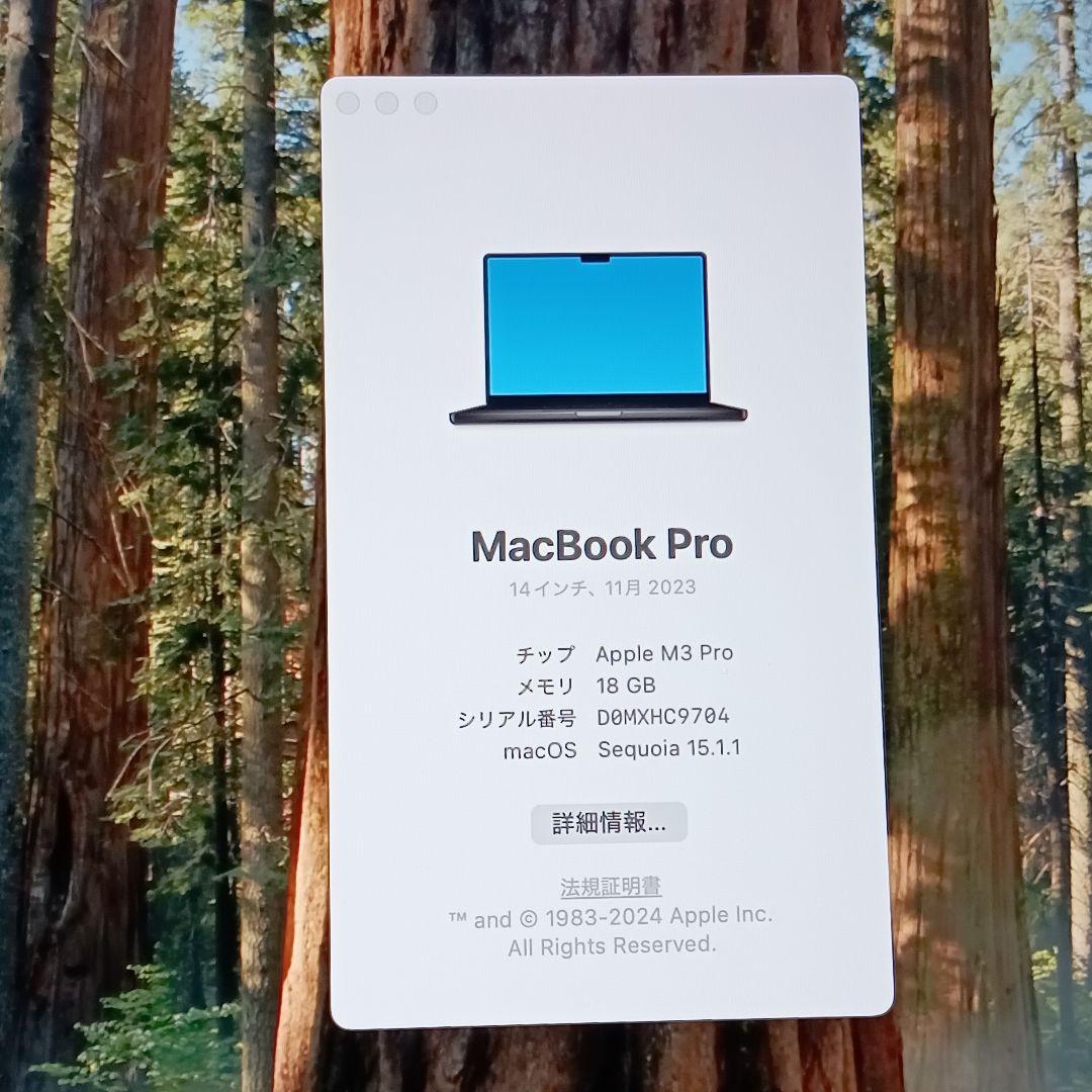 911バッテリーMAX✨️ MacBook M3 Pro 2023512 GB