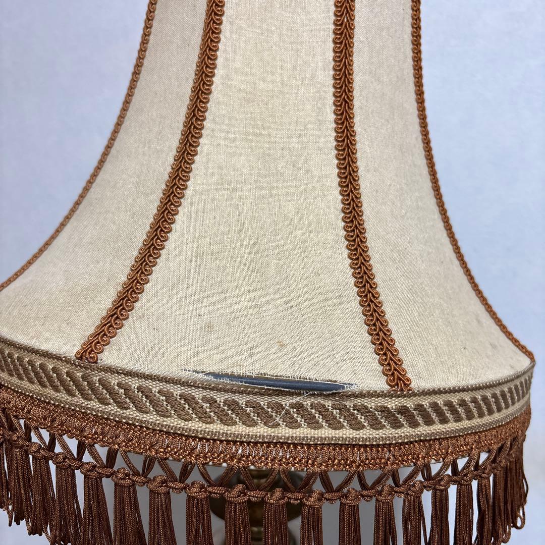 アンティークランプミルク色真鍮大理石