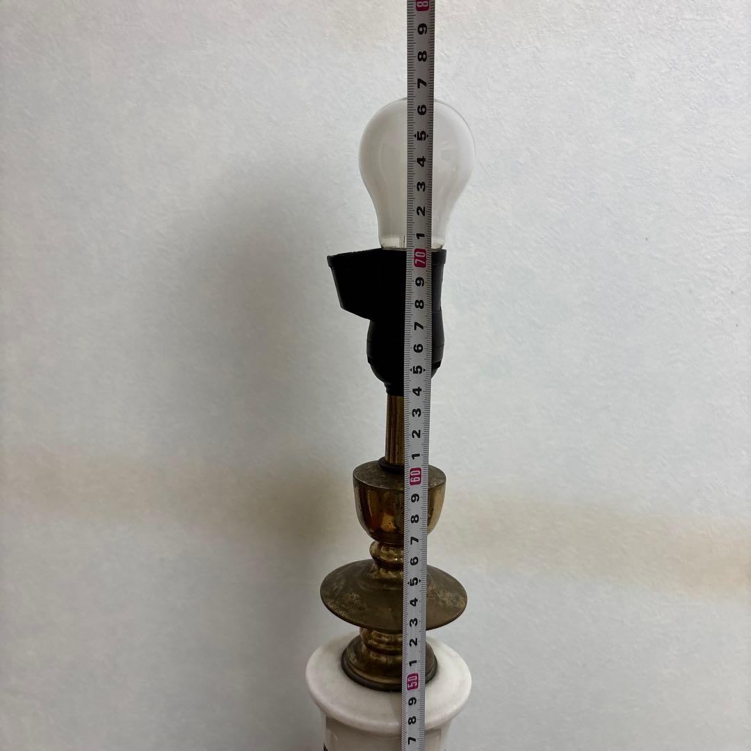 アンティークランプミルク色真鍮大理石