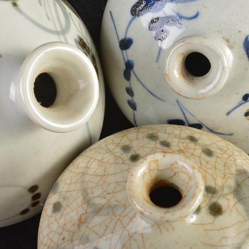 伊万里焼　古伊万里　染付　花文　油壷　小壷　3点まとめて　V　R6859