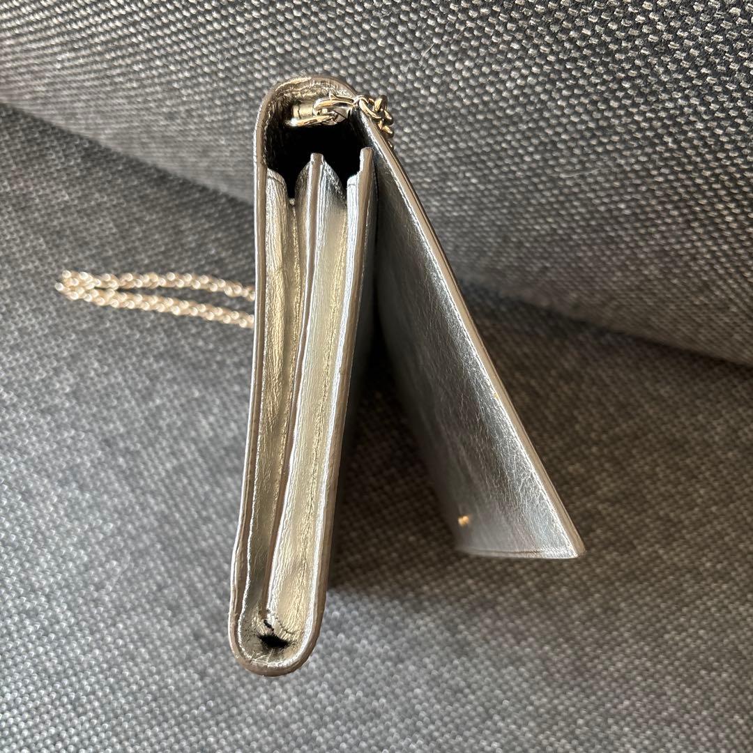 YSL シルバー クラッチバッグ