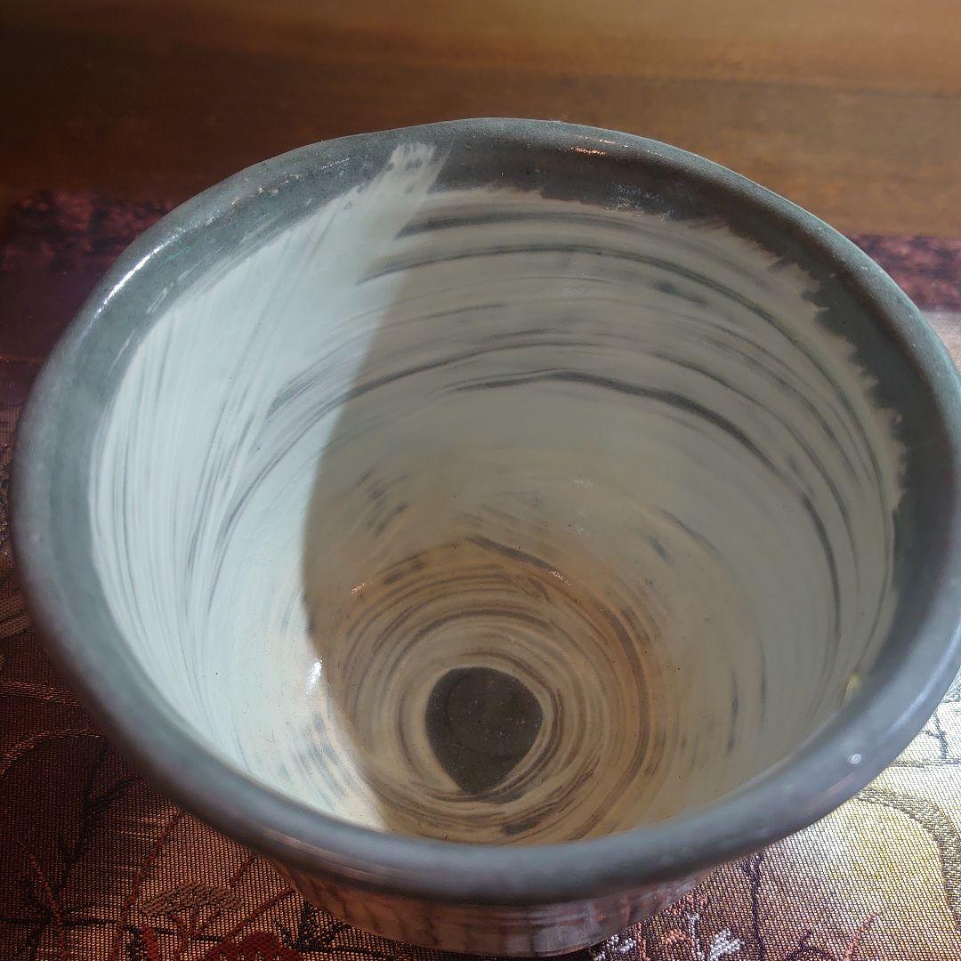 陶芸家作品三島の陶器製深抹茶碗茶道具