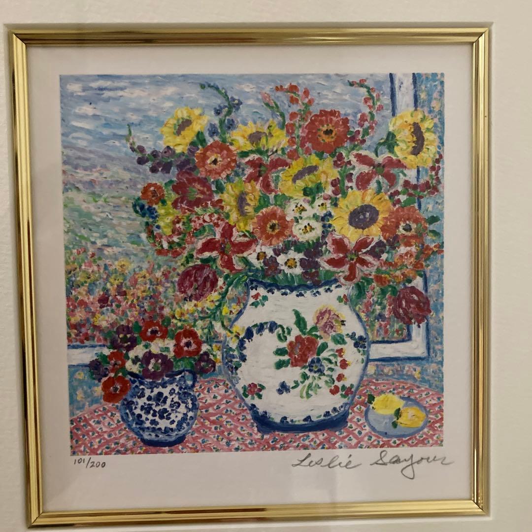 レスリー・セイヤー　シルクスクリーン　サイン入り