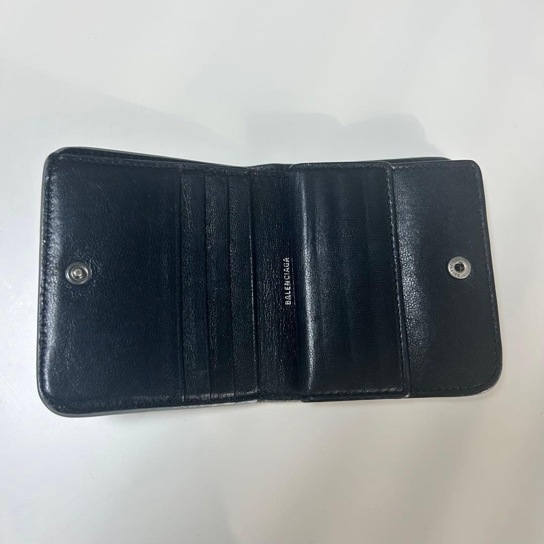 BALENCIAGA エブリデイ 二つ折り財布 レザー シルバー