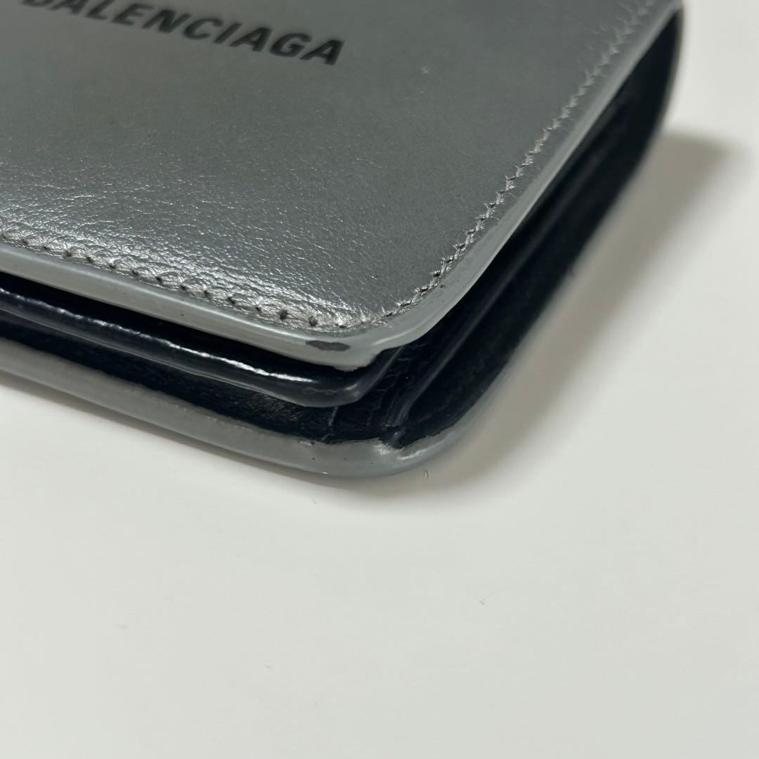 BALENCIAGA エブリデイ 二つ折り財布 レザー シルバー