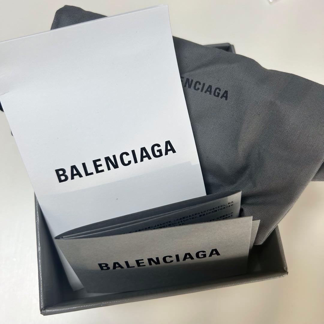 BALENCIAGA エブリデイ 二つ折り財布 レザー シルバー