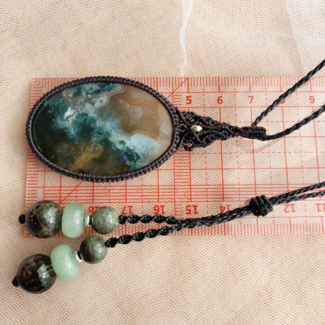 モスアゲート　マクラメ編みネックレス他1点同梱