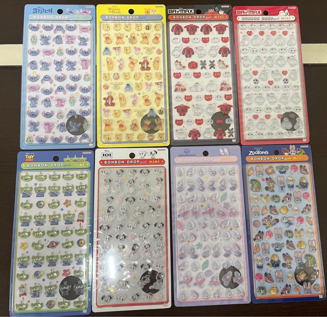 【正規品】ボンボンドロップシール　ミニ　ディズニー8種