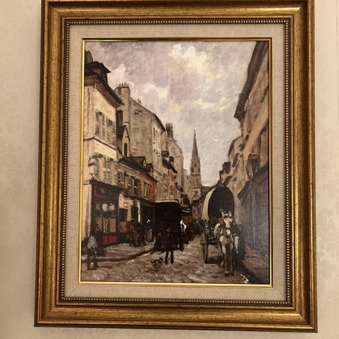 油絵　シスレー　アルジャントュイユの大通り　複製画