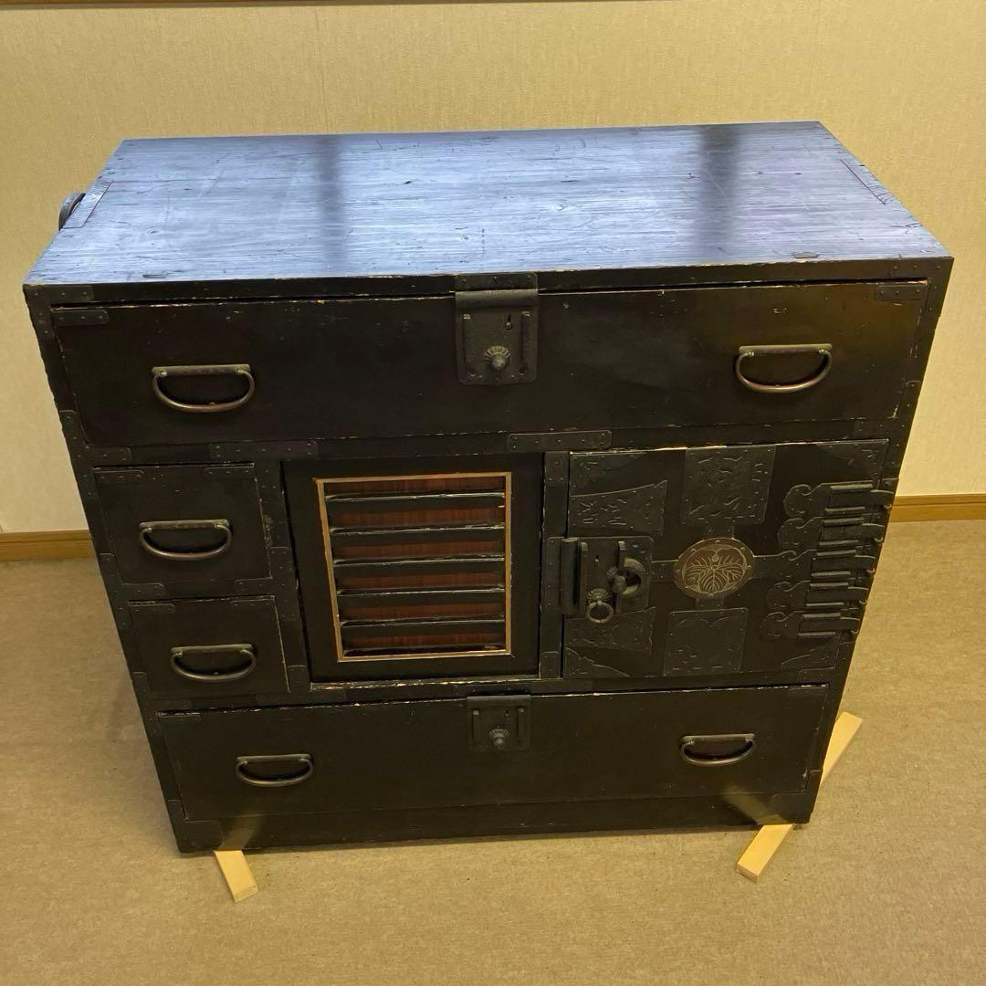 時代箪笥（約幅８８、高８３、奥４５㌢、重３２㌕／説明・写真見直し、写真２０追加）