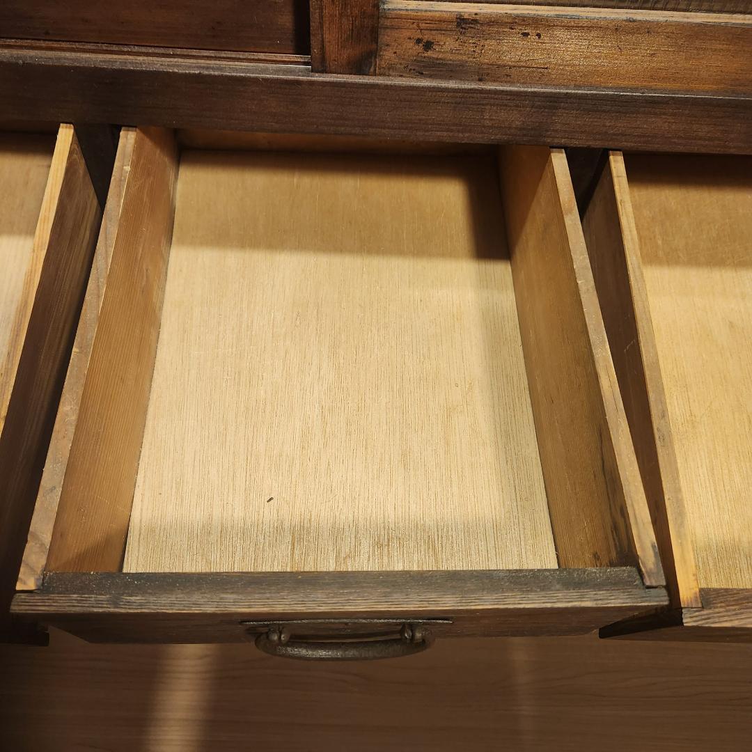 昭和レトロ 水屋箪笥 飾り棚 古家具 木製キャビネット 食器棚 時代箪笥