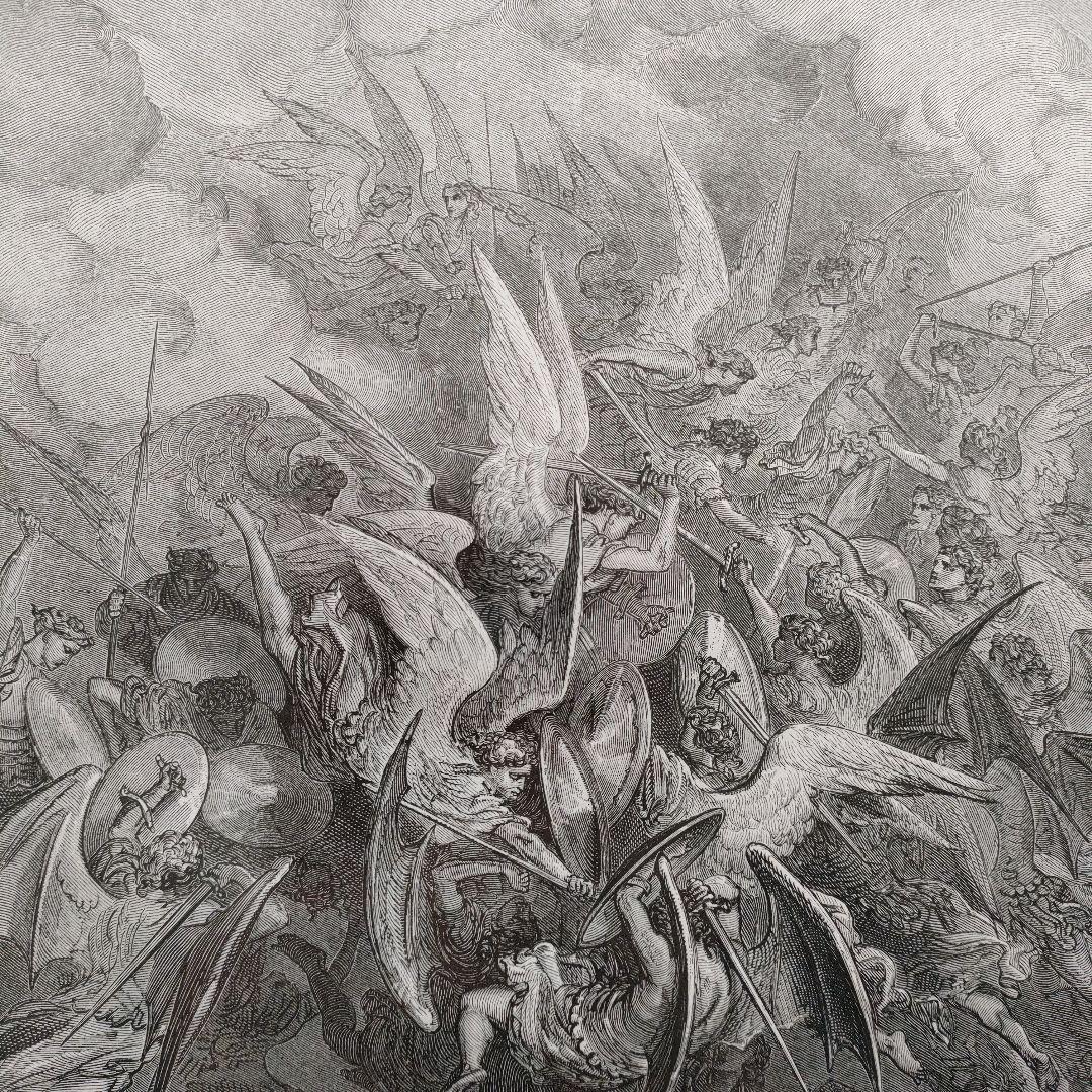 未使用\" ギュスターヴ ドレ　木口木版『失楽園/ミルトン』1882年代制作