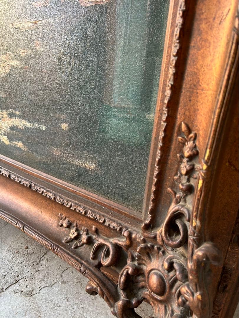 装飾的な風景画 油彩 大きめ